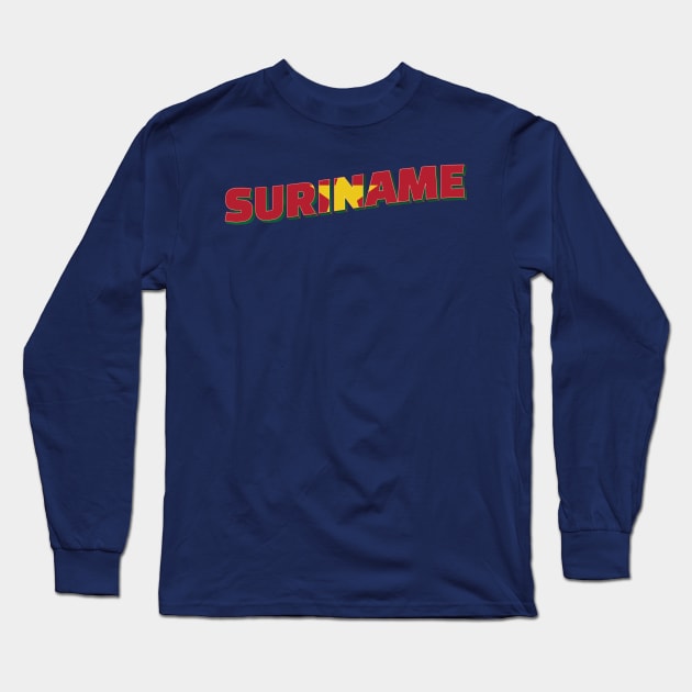 Suriname Vintage style retro souvenir Long Sleeve T-Shirt by DesignerPropo